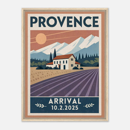 Personalized Provence Vintage Travel Poster Canvas – Framed - Out of Office Outfitters - Print Material