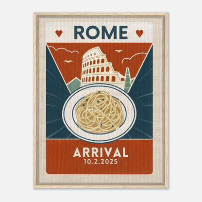 Personalized Rome Vintage Travel Poster Canvas - Framed - Out of Office Outfitters - Print Material