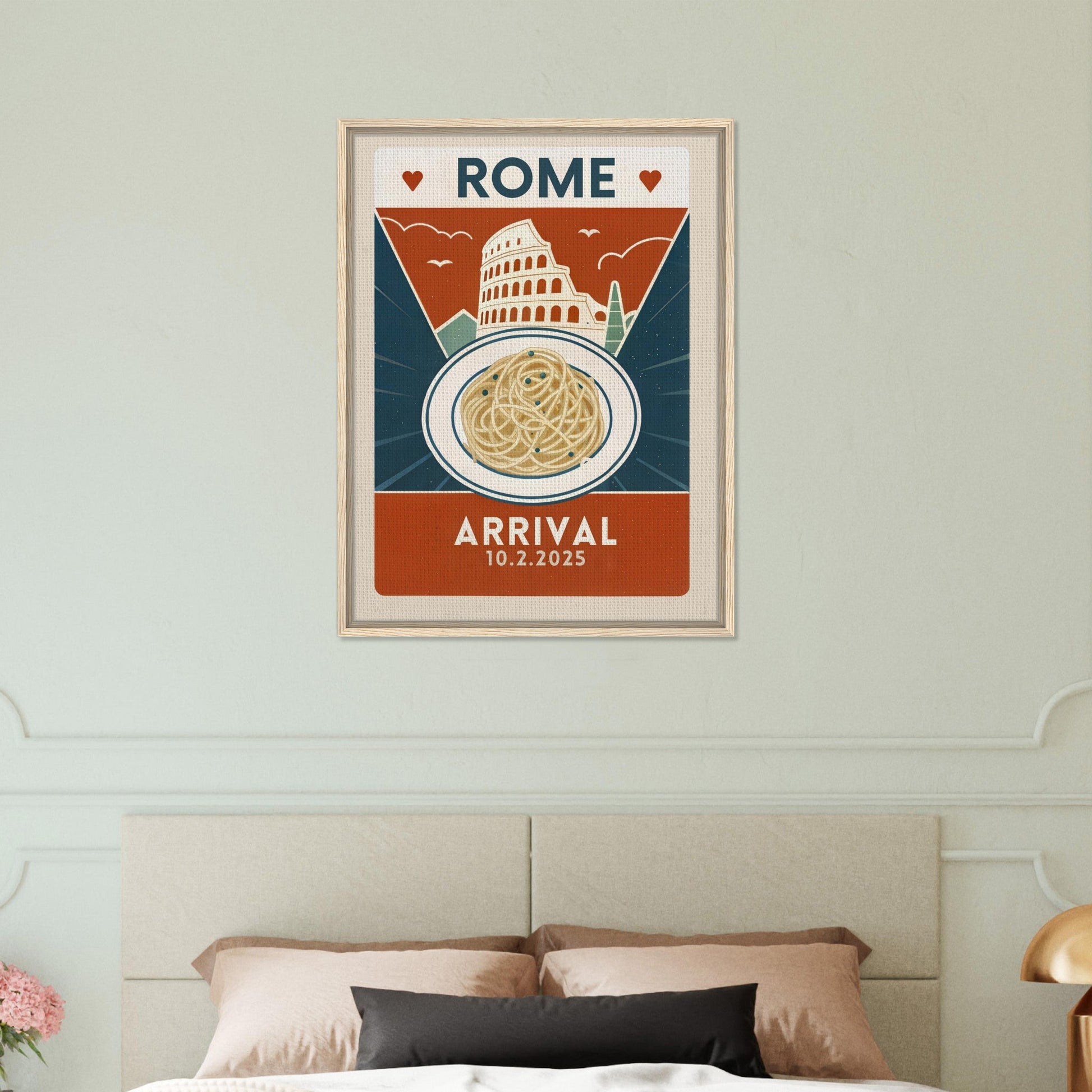 Personalized Rome Vintage Travel Poster Canvas - Framed - Out of Office Outfitters - Print Material