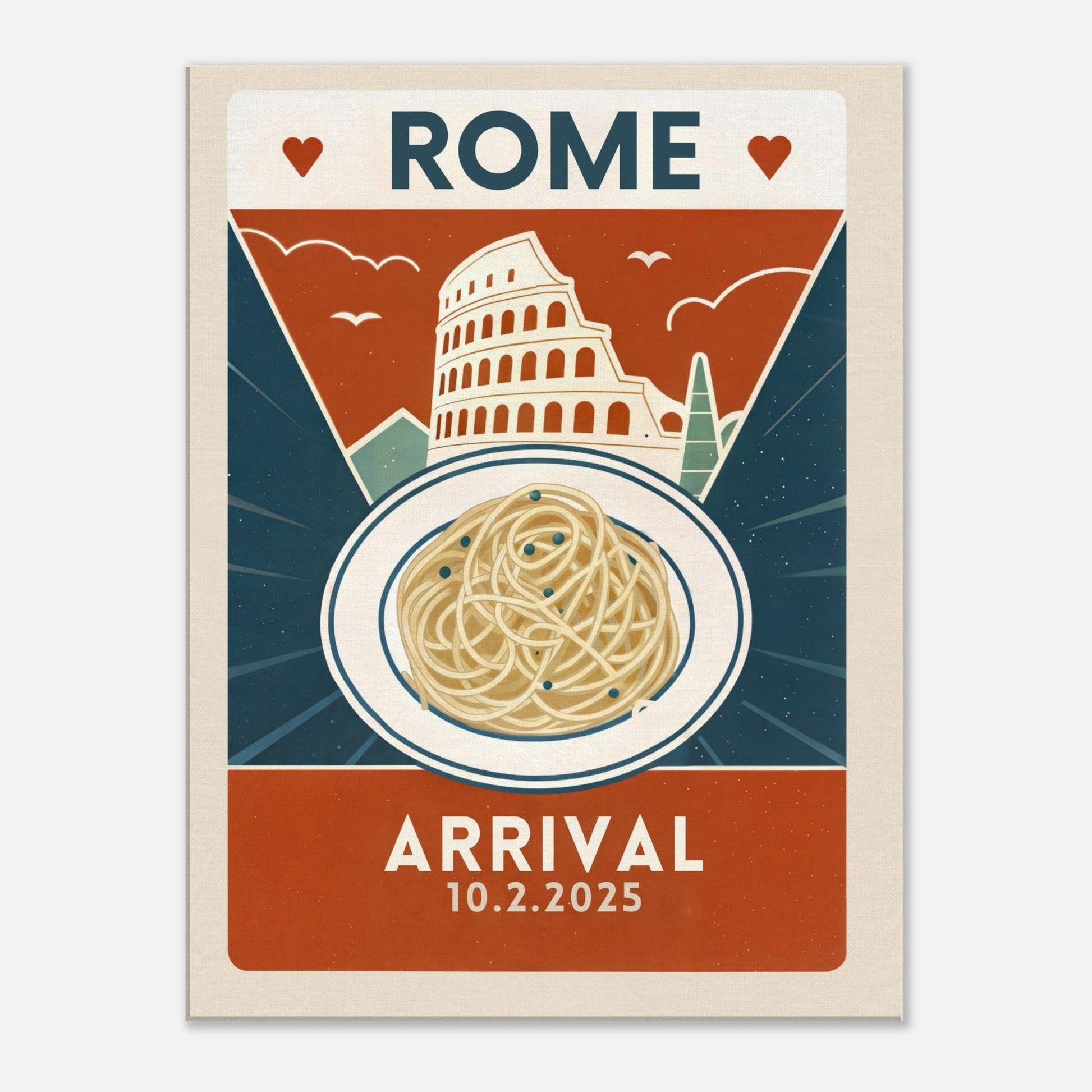 Personalized Rome Vintage Travel Poster Canvas – Unframed - Out of Office Outfitters - Print Material