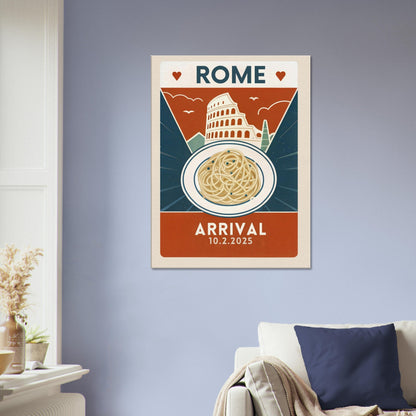 Personalized Rome Vintage Travel Poster Canvas – Unframed - Out of Office Outfitters - Print Material