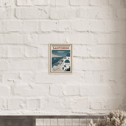 Personalized Santorini Vintage Travel Poster Canvas – Framed - Out of Office Outfitters - Print Material