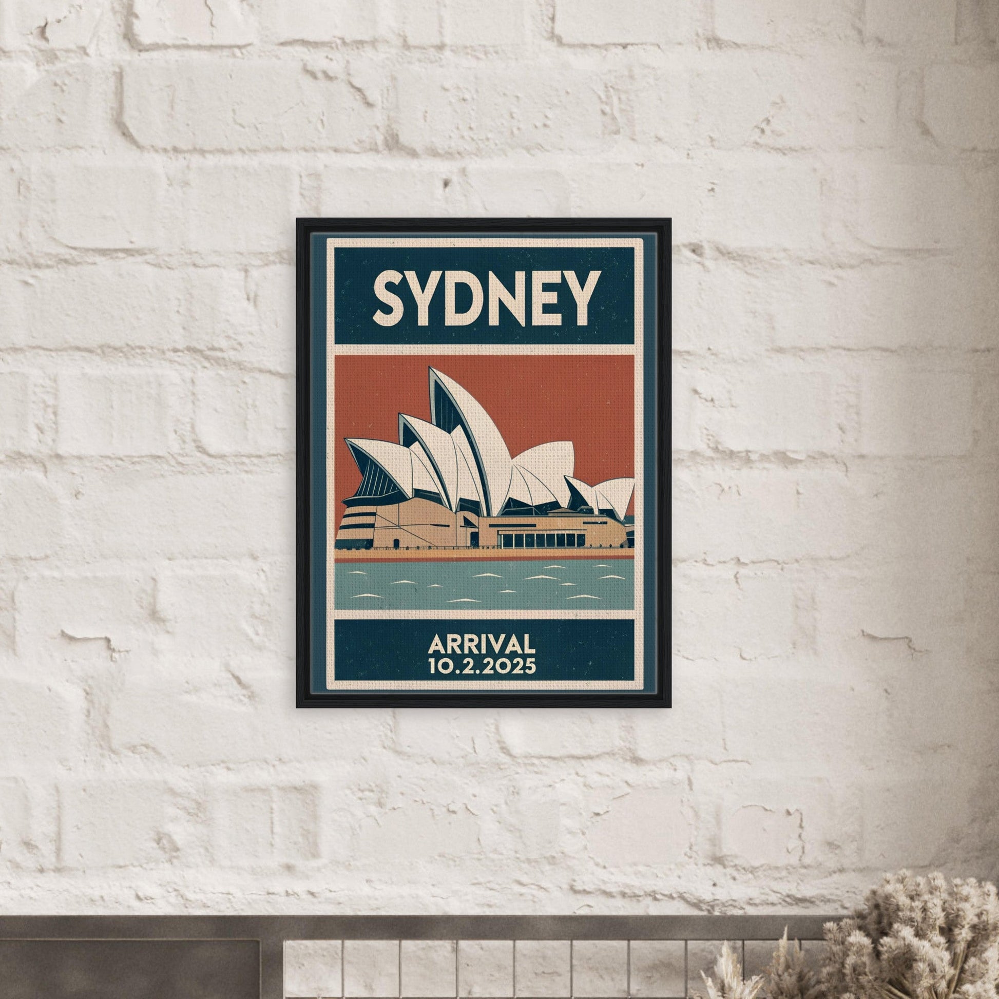 Personalized Sydney Vintage Travel Poster Canvas – Framed - Out of Office Outfitters - Print Material