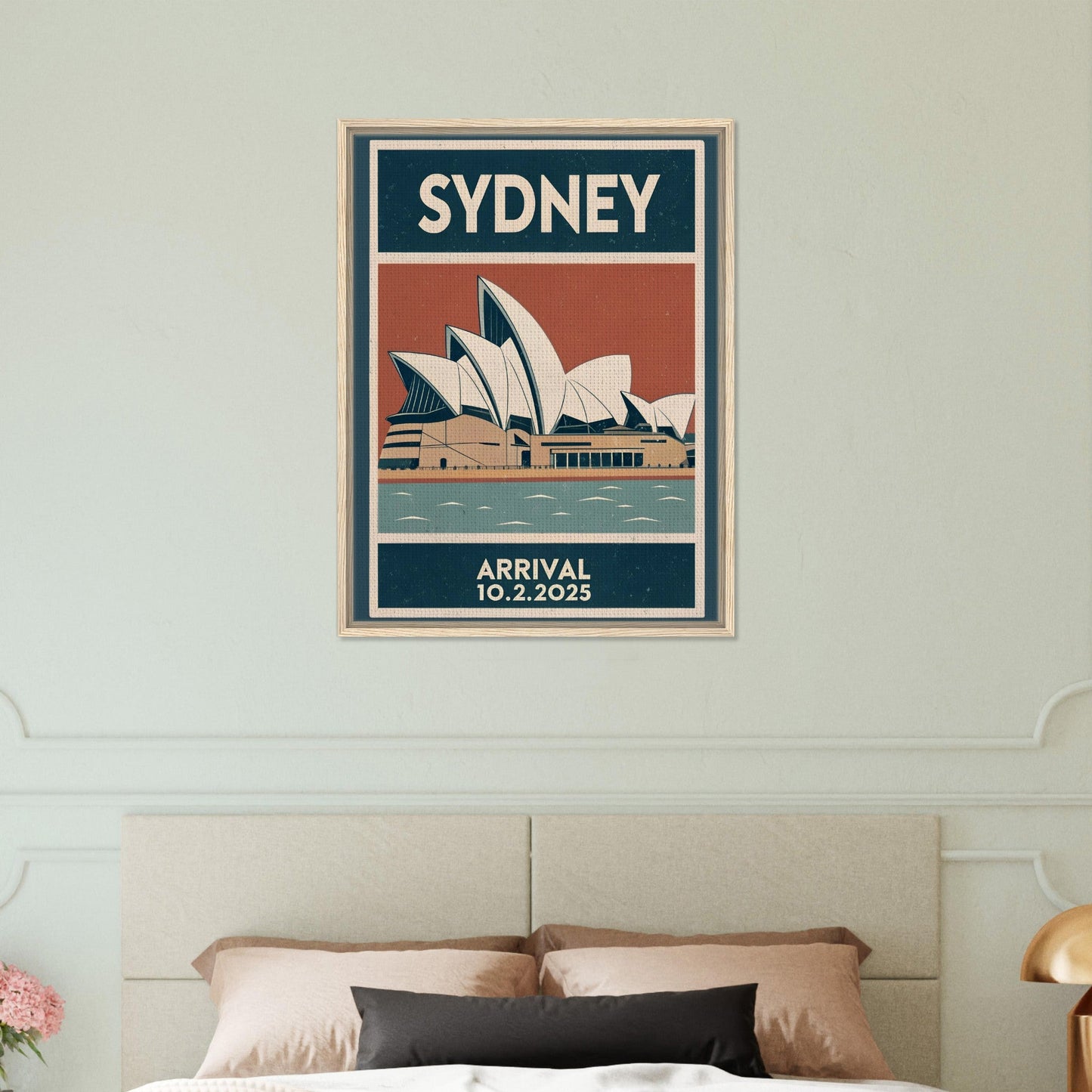 Personalized Sydney Vintage Travel Poster Canvas – Framed - Out of Office Outfitters - Print Material