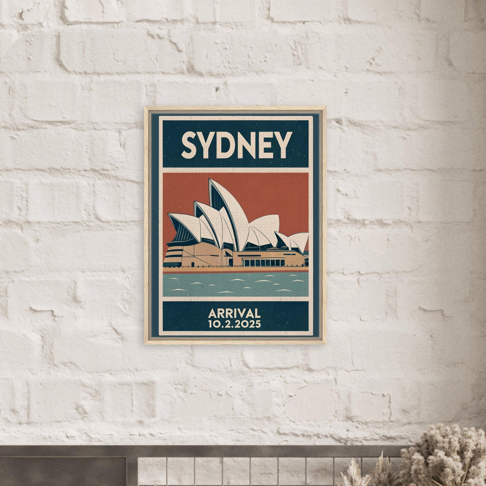 Personalized Sydney Vintage Travel Poster Canvas – Framed - Out of Office Outfitters - Print Material