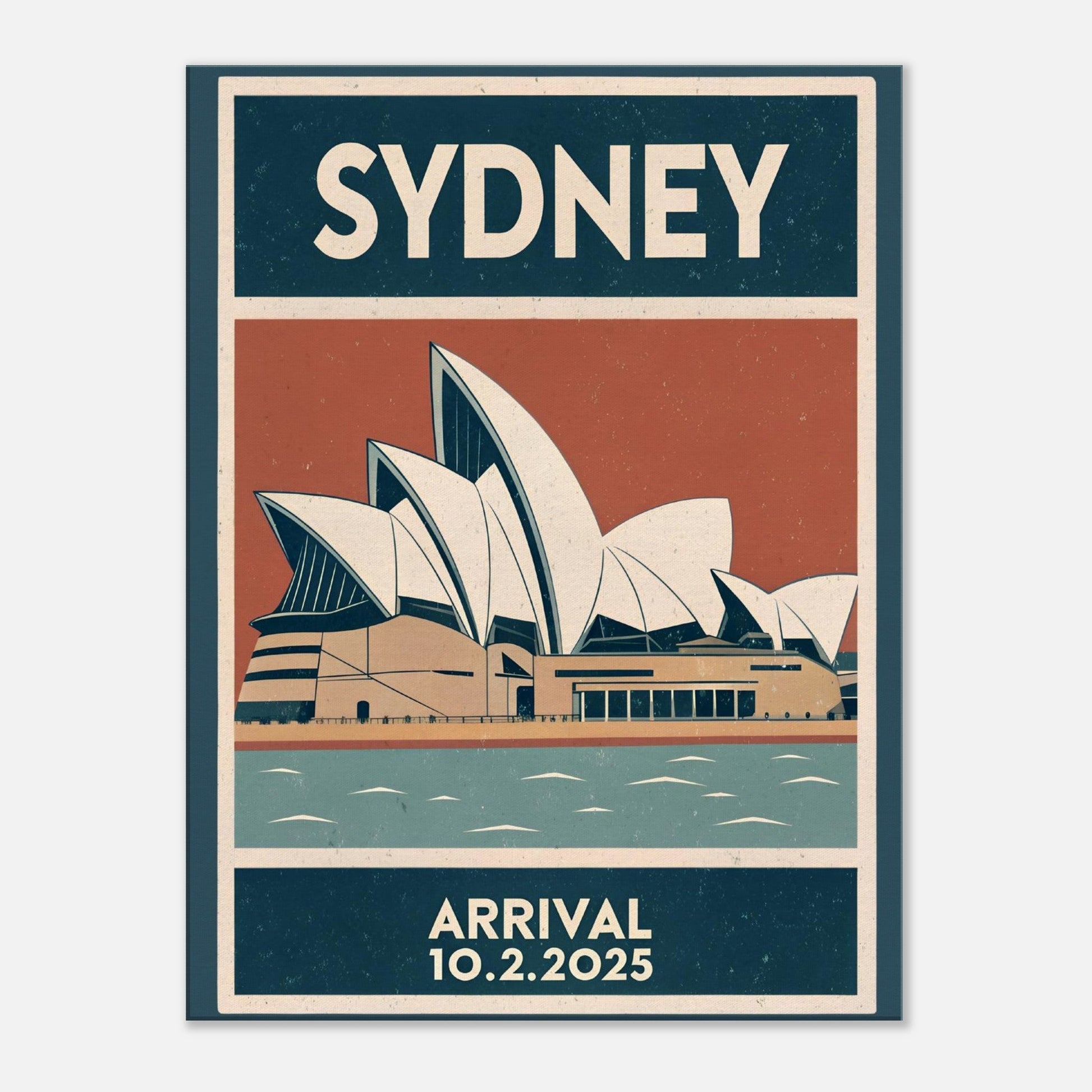 Personalized Sydney Vintage Travel Poster Canvas – Unframed - Out of Office Outfitters - Print Material