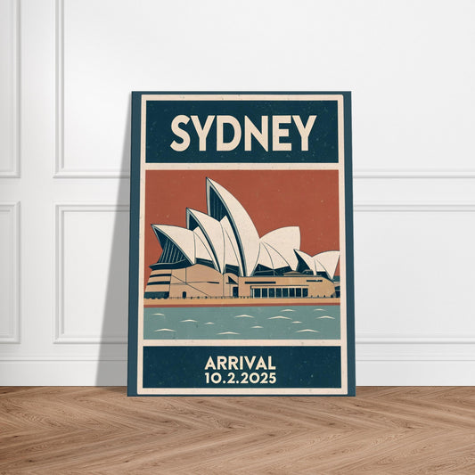 Personalized Sydney Vintage Travel Poster Canvas – Unframed - Out of Office Outfitters - Print Material