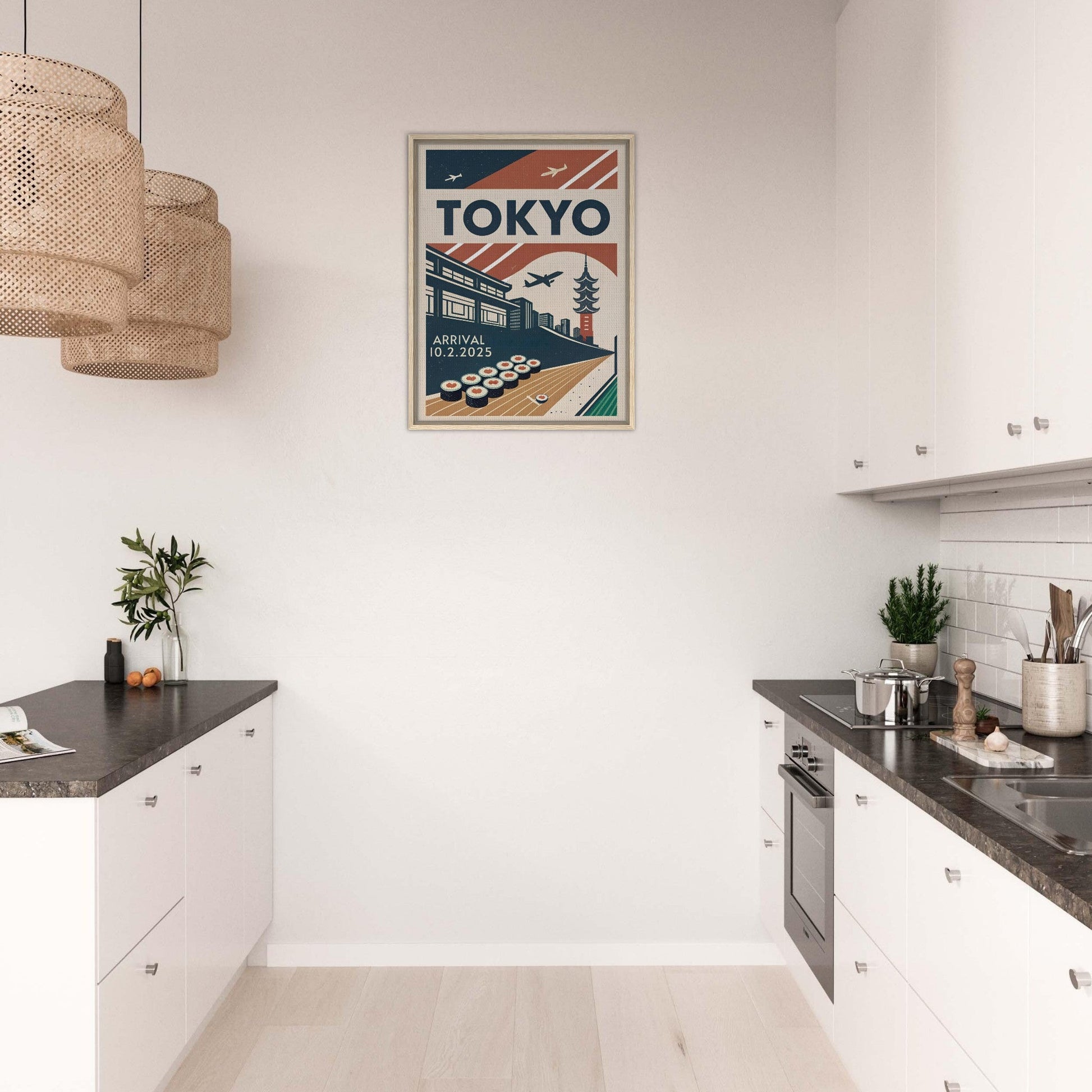 Personalized Tokyo Vintage Travel Poster Canvas – Framed - Out of Office Outfitters - Print Material