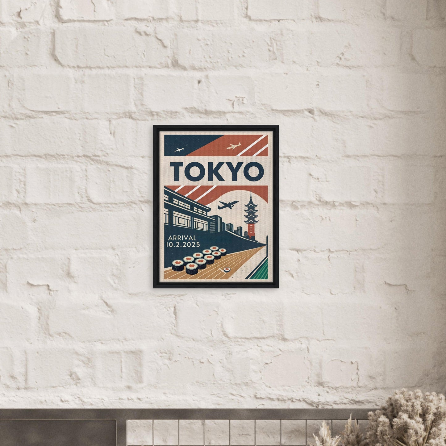 Personalized Tokyo Vintage Travel Poster Canvas – Framed - Out of Office Outfitters - Print Material