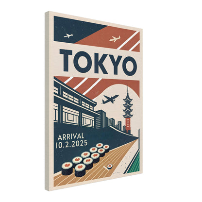 Personalized Tokyo Vintage Travel Poster Canvas – Unframed - Out of Office Outfitters - Print Material