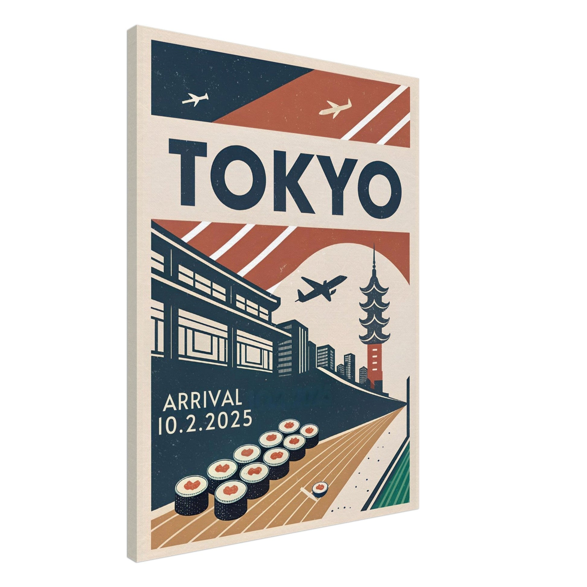 Personalized Tokyo Vintage Travel Poster Canvas – Unframed - Out of Office Outfitters - Print Material