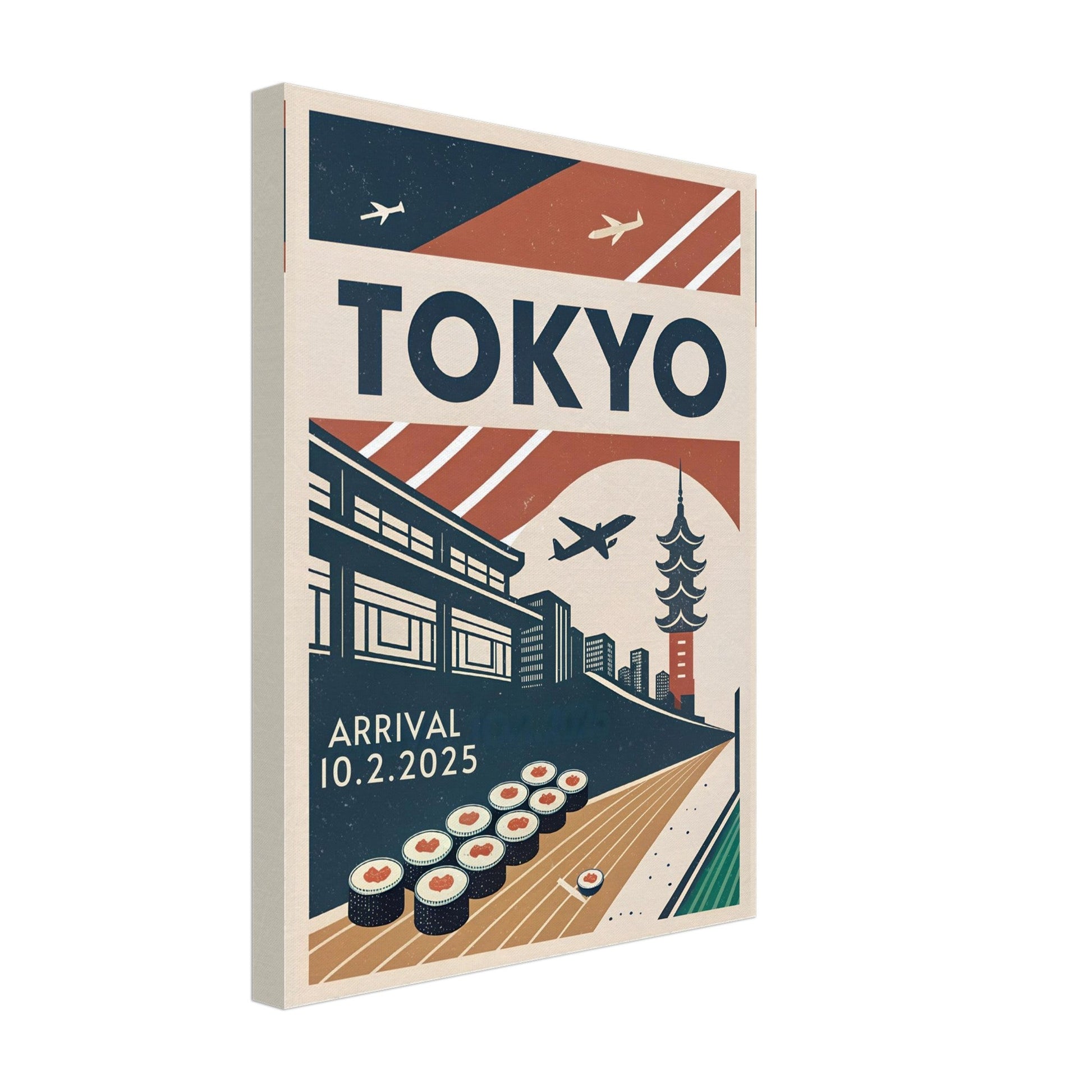 Personalized Tokyo Vintage Travel Poster Canvas – Unframed - Out of Office Outfitters - Print Material