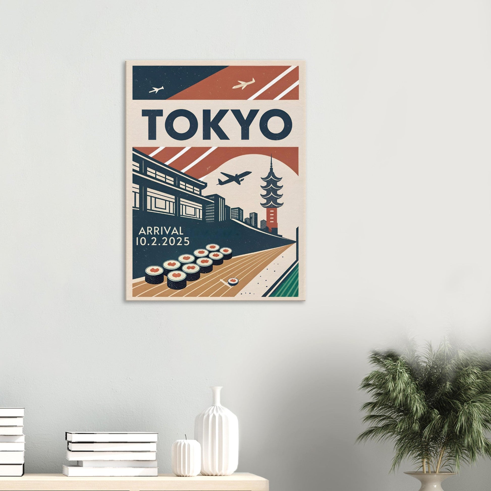 Personalized Tokyo Vintage Travel Poster Canvas – Unframed - Out of Office Outfitters - Print Material