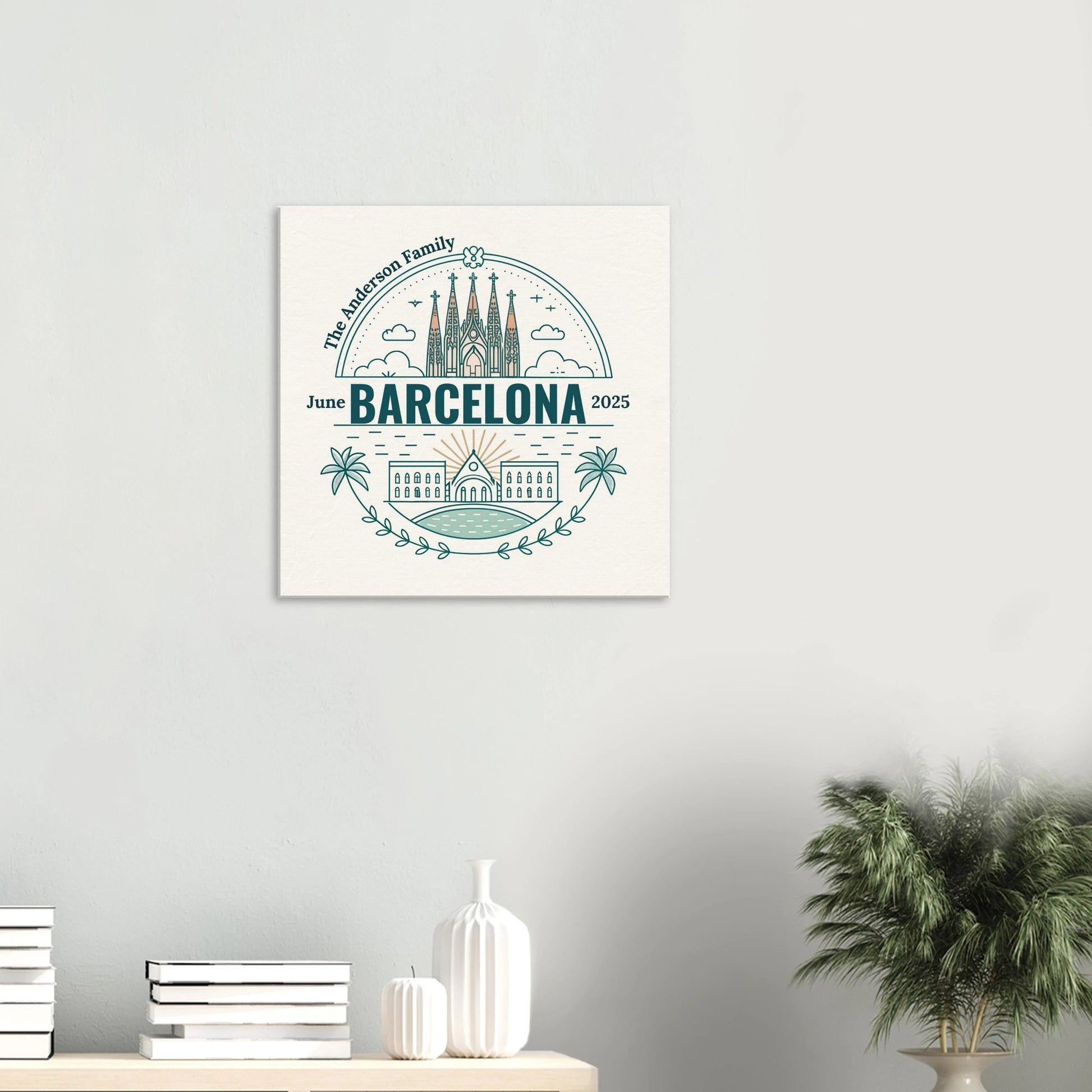 Personalized Travel Canvas – Barcelona Wall Art - Out of Office Outfitters - Home Decor