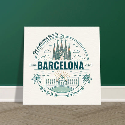 Personalized Travel Canvas – Barcelona Wall Art - Out of Office Outfitters - Home Decor