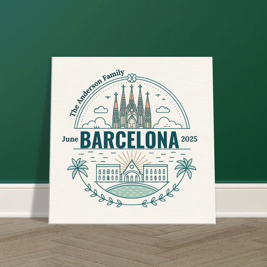 Personalized Travel Canvas – Barcelona Wall Art - Out of Office Outfitters - Home Decor