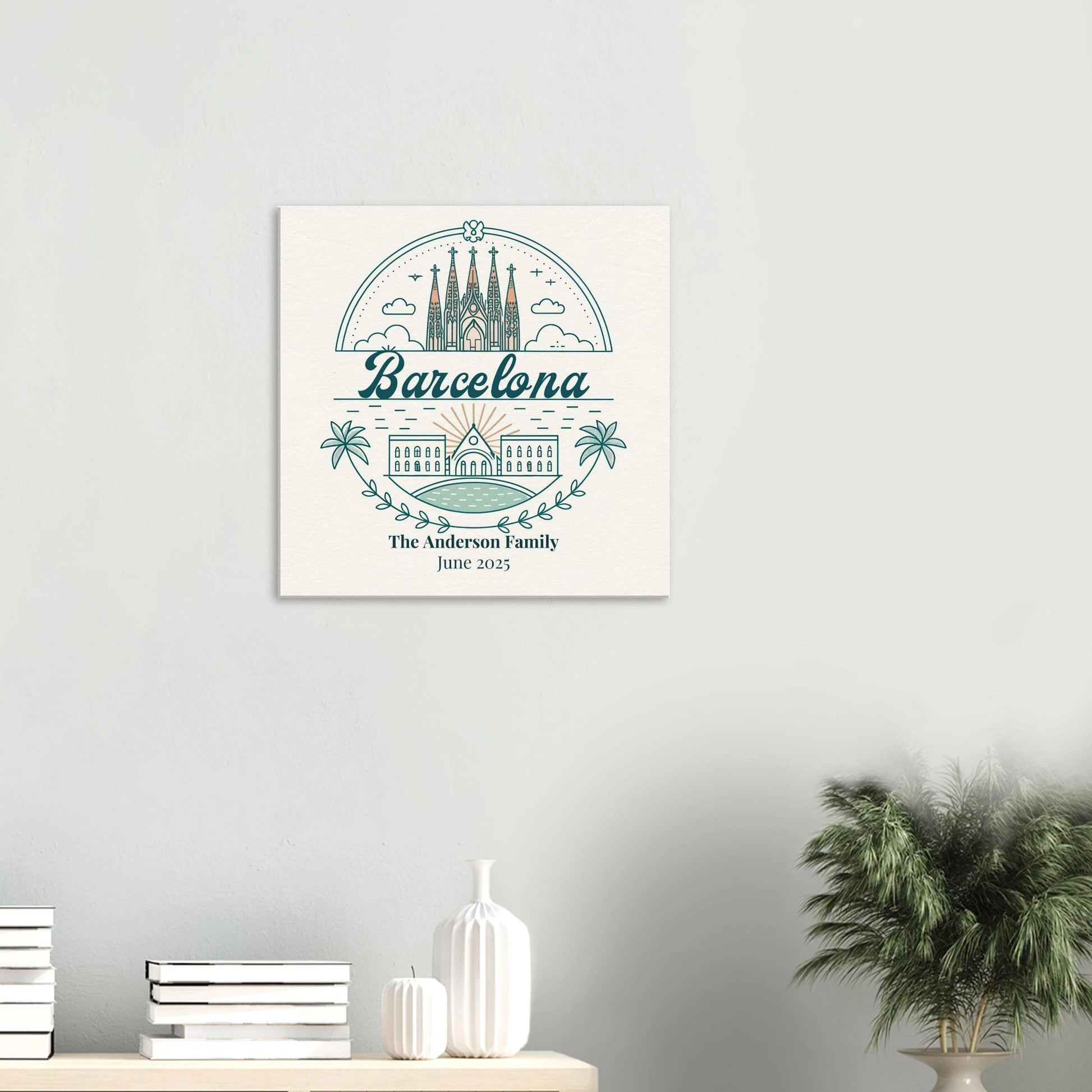 Personalized Travel Canvas – Barcelona Wall Art - Out of Office Outfitters - Home Decor