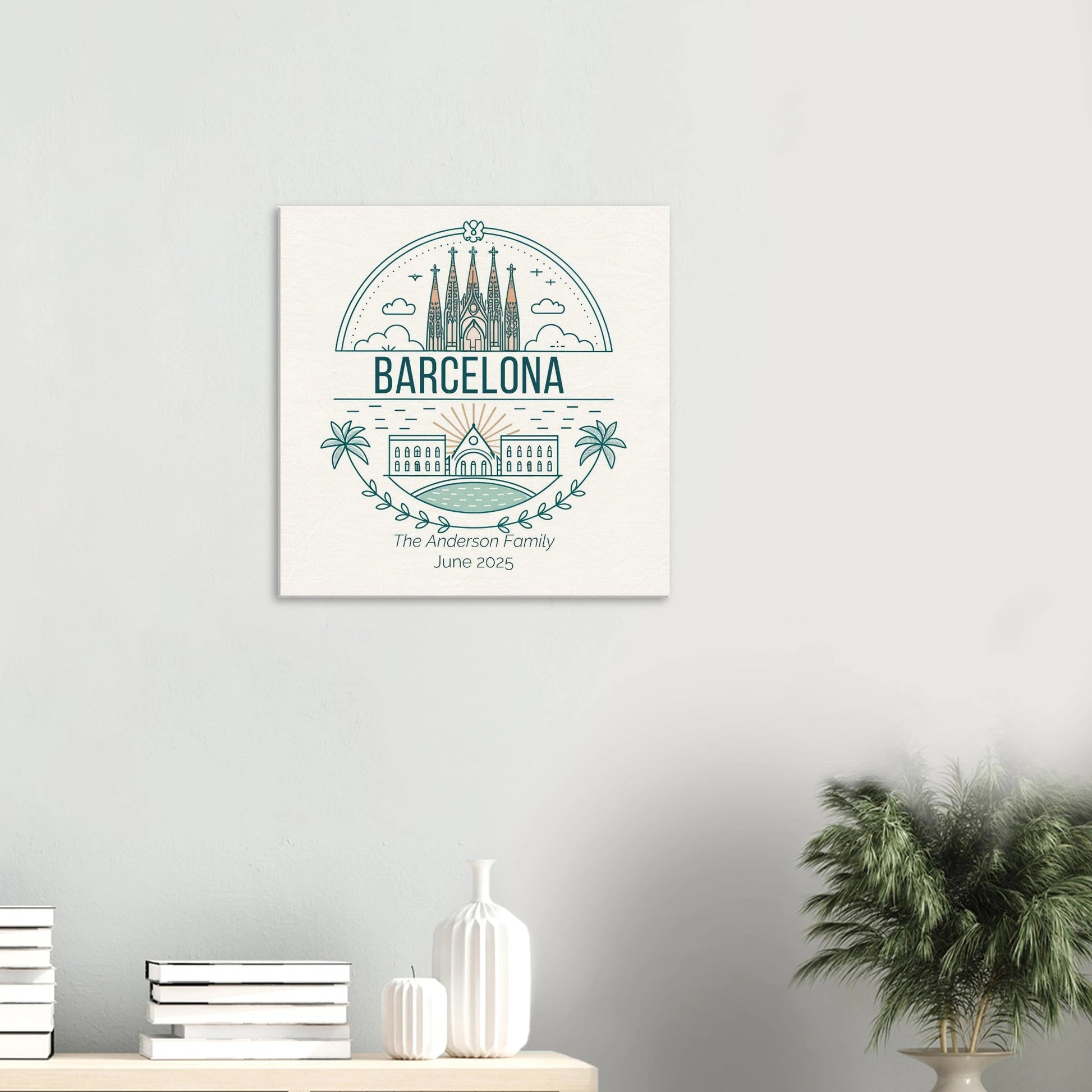 Personalized Travel Canvas – Barcelona Wall Art - Out of Office Outfitters - Home Decor