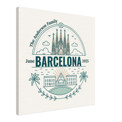 Personalized Travel Canvas – Barcelona Wall Art - Out of Office Outfitters - Home Decor