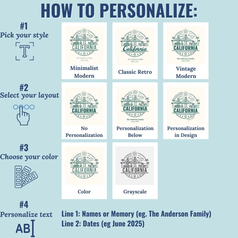 Personalized Travel Canvas – California Wall Art - Out of Office Outfitters - Home Decor