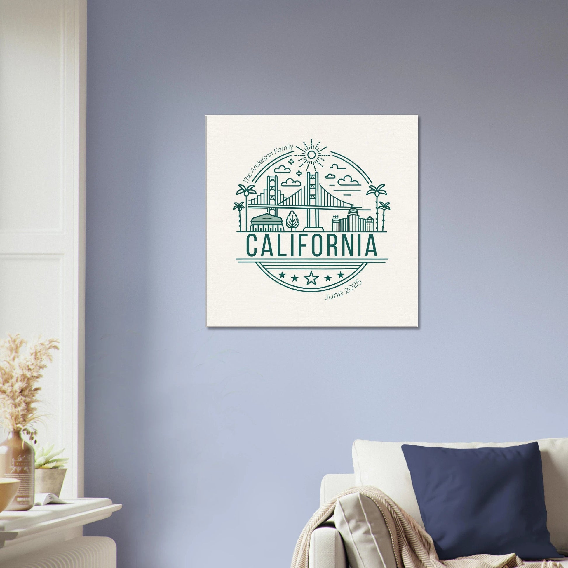 Personalized Travel Canvas – California Wall Art - Out of Office Outfitters - Home Decor