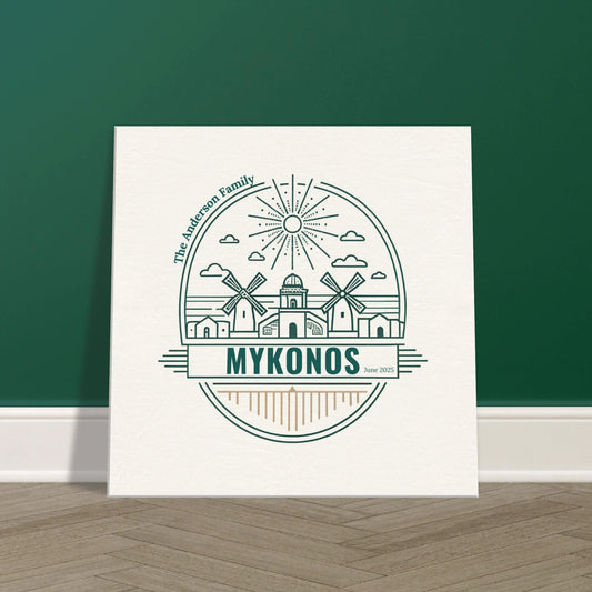Personalized Travel Canvas – Mykonos Wall Art - Out of Office Outfitters - Home Decor