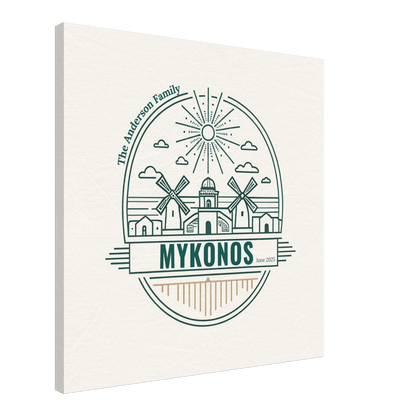Personalized Travel Canvas – Mykonos Wall Art - Out of Office Outfitters - Home Decor