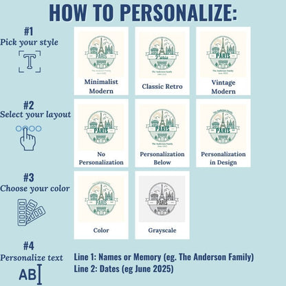 Personalized Travel Canvas – Paris Wall Art - Out of Office Outfitters - Home Decor