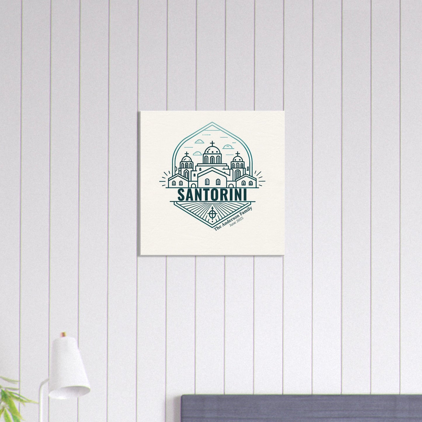 Personalized Travel Canvas – Santorini Wall Art - Out of Office Outfitters - Home Decor