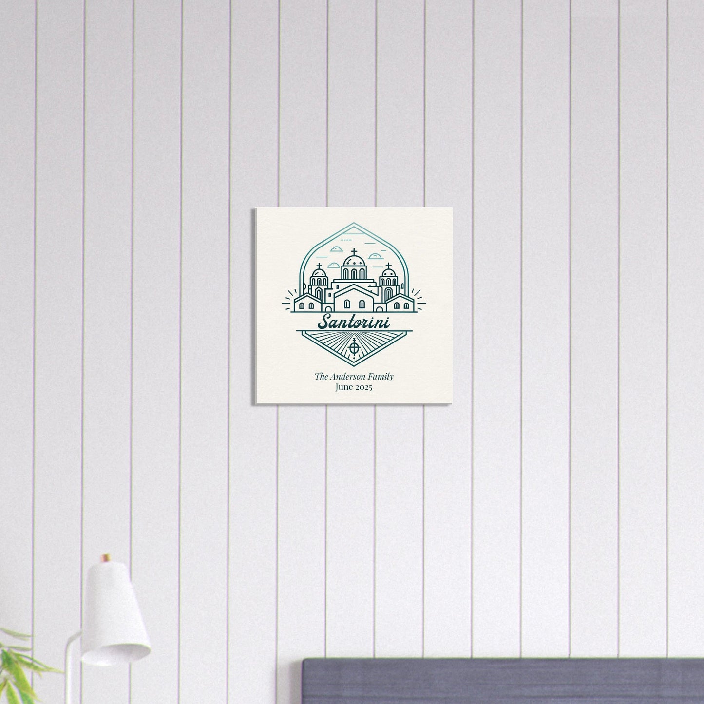 Personalized Travel Canvas – Santorini Wall Art - Out of Office Outfitters - Home Decor