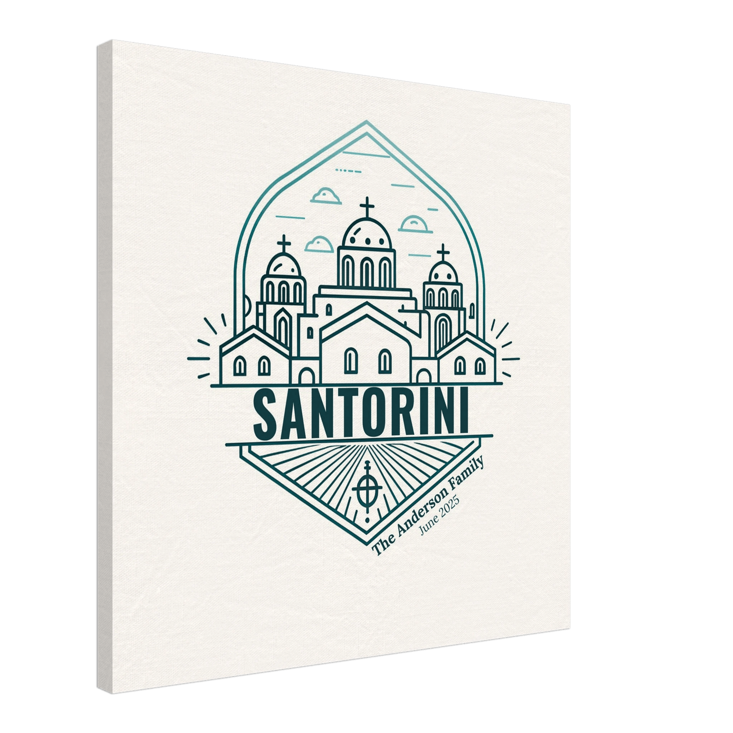 Personalized Travel Canvas – Santorini Wall Art - Out of Office Outfitters - Home Decor