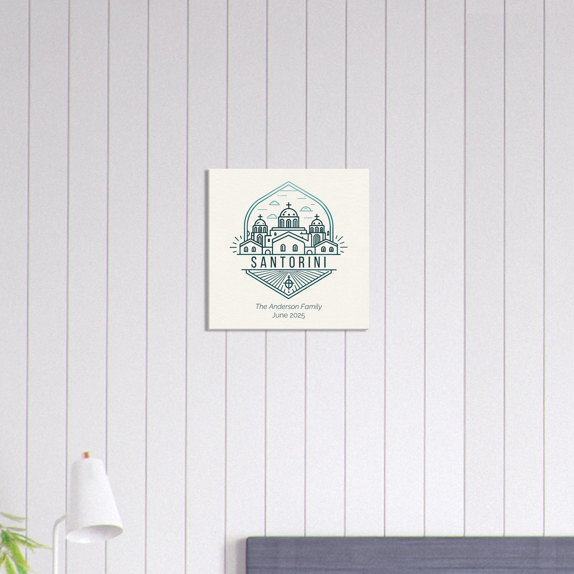 Personalized Travel Canvas – Santorini Wall Art - Out of Office Outfitters - Home Decor