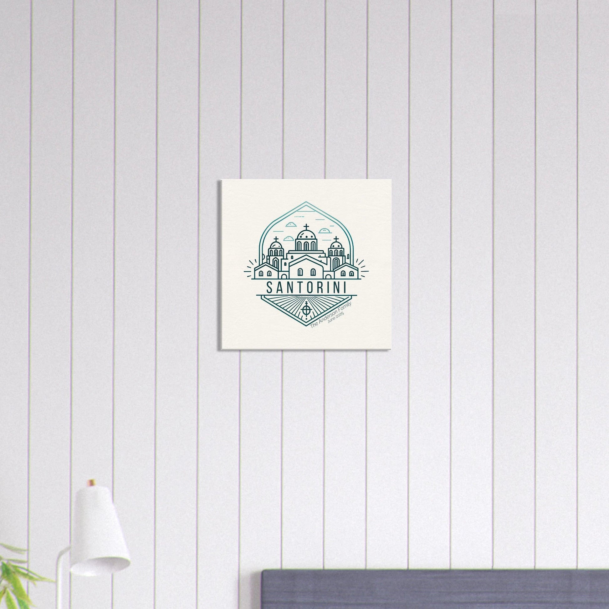 Personalized Travel Canvas – Santorini Wall Art - Out of Office Outfitters - Home Decor