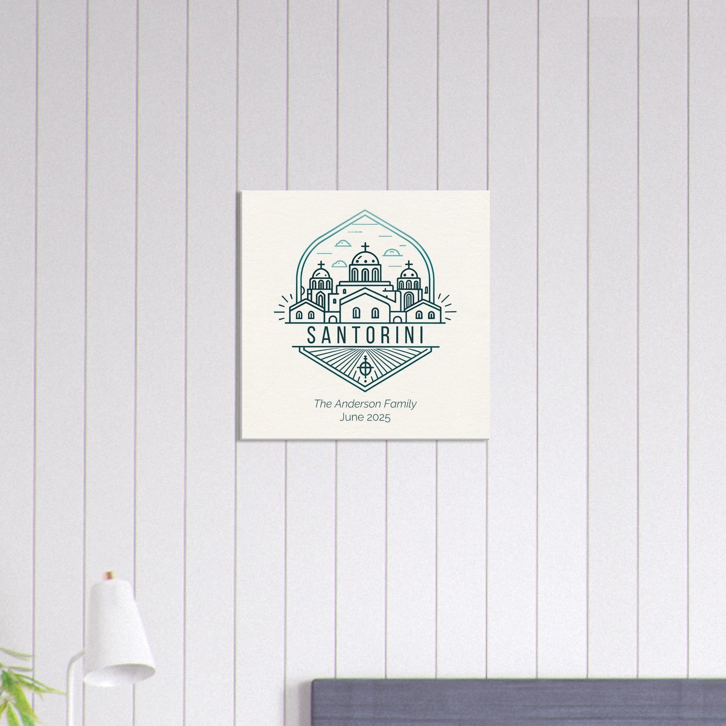 Personalized Travel Canvas – Santorini Wall Art - Out of Office Outfitters - Home Decor