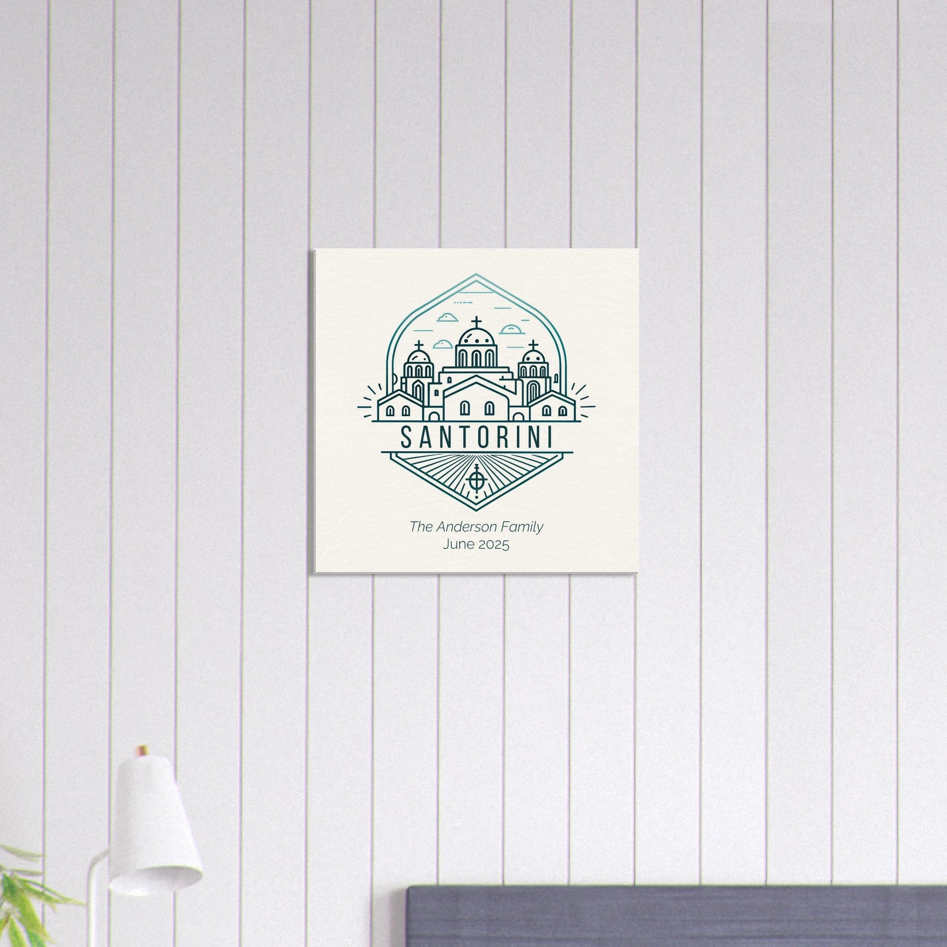 Personalized Travel Canvas – Santorini Wall Art - Out of Office Outfitters - Home Decor