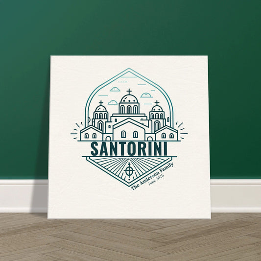 Personalized Travel Canvas – Santorini Wall Art - Out of Office Outfitters - Home Decor