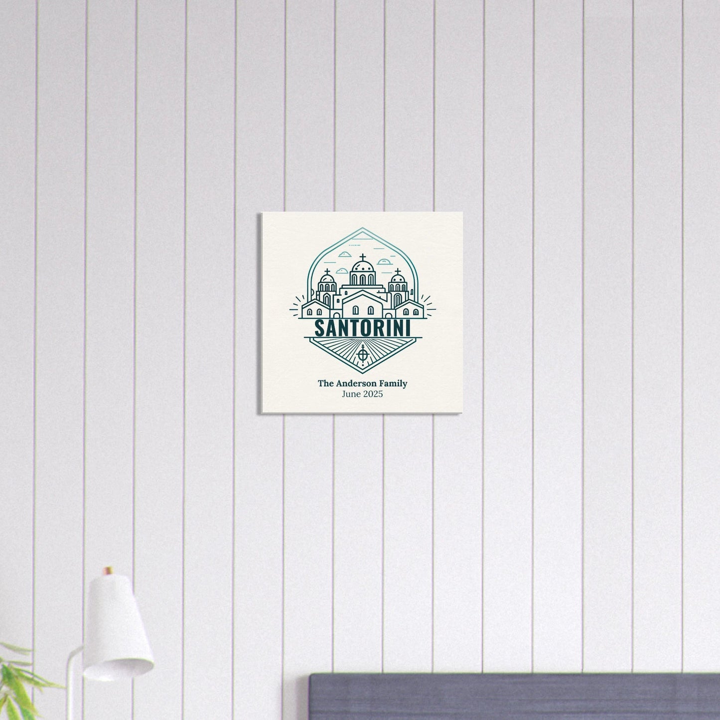 Personalized Travel Canvas – Santorini Wall Art - Out of Office Outfitters - Home Decor