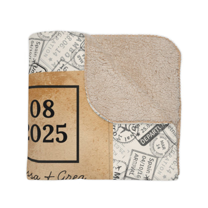 Personalized Trip Stats Blanket – Warm Sherpa Travel Memory Throw - Out of Office Outfitters - Home Decor