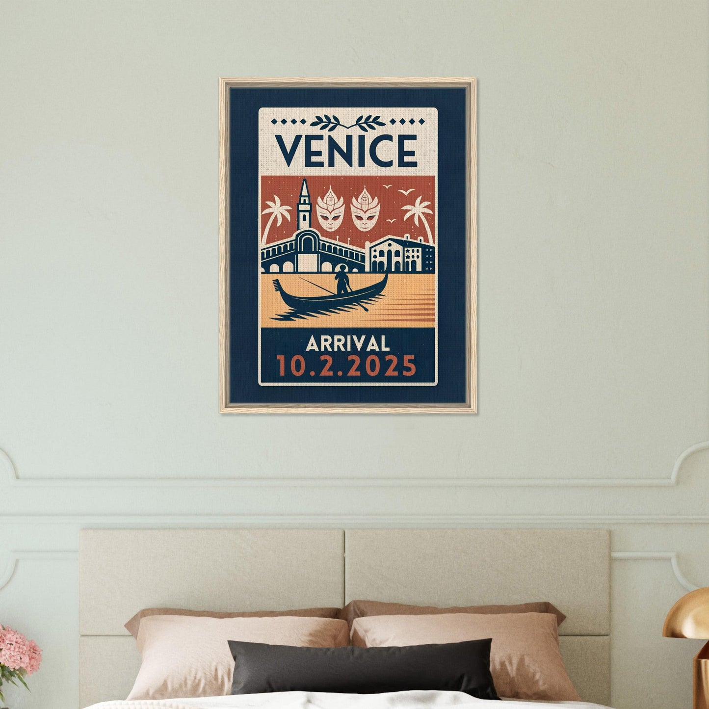 Personalized Venice Vintage Travel Poster Canvas – Framed - Out of Office Outfitters - Print Material