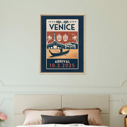Personalized Venice Vintage Travel Poster Canvas – Framed - Out of Office Outfitters - Print Material