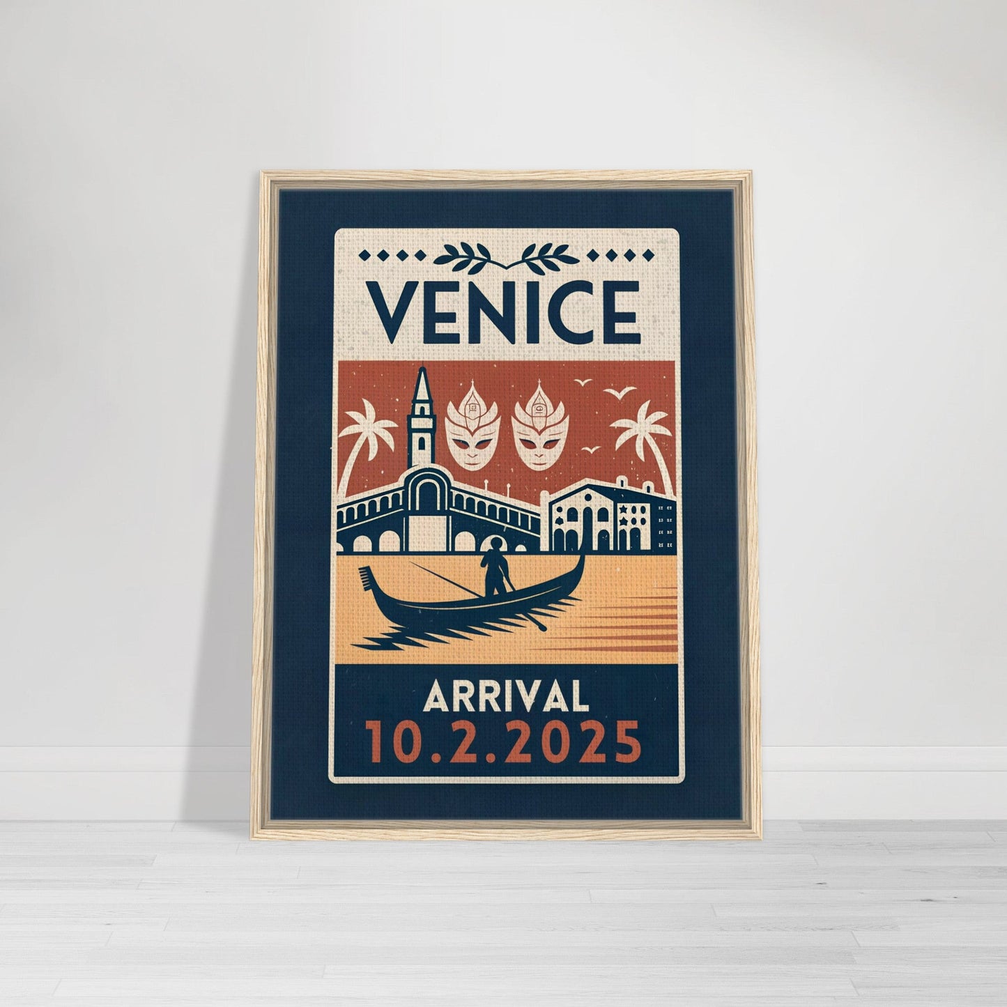 Personalized Venice Vintage Travel Poster Canvas – Framed - Out of Office Outfitters - Print Material