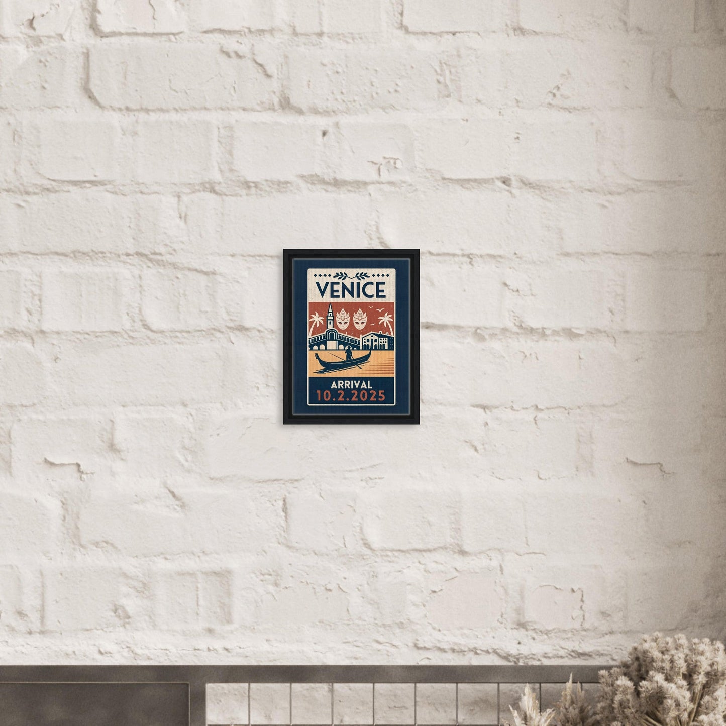 Personalized Venice Vintage Travel Poster Canvas – Framed - Out of Office Outfitters - Print Material