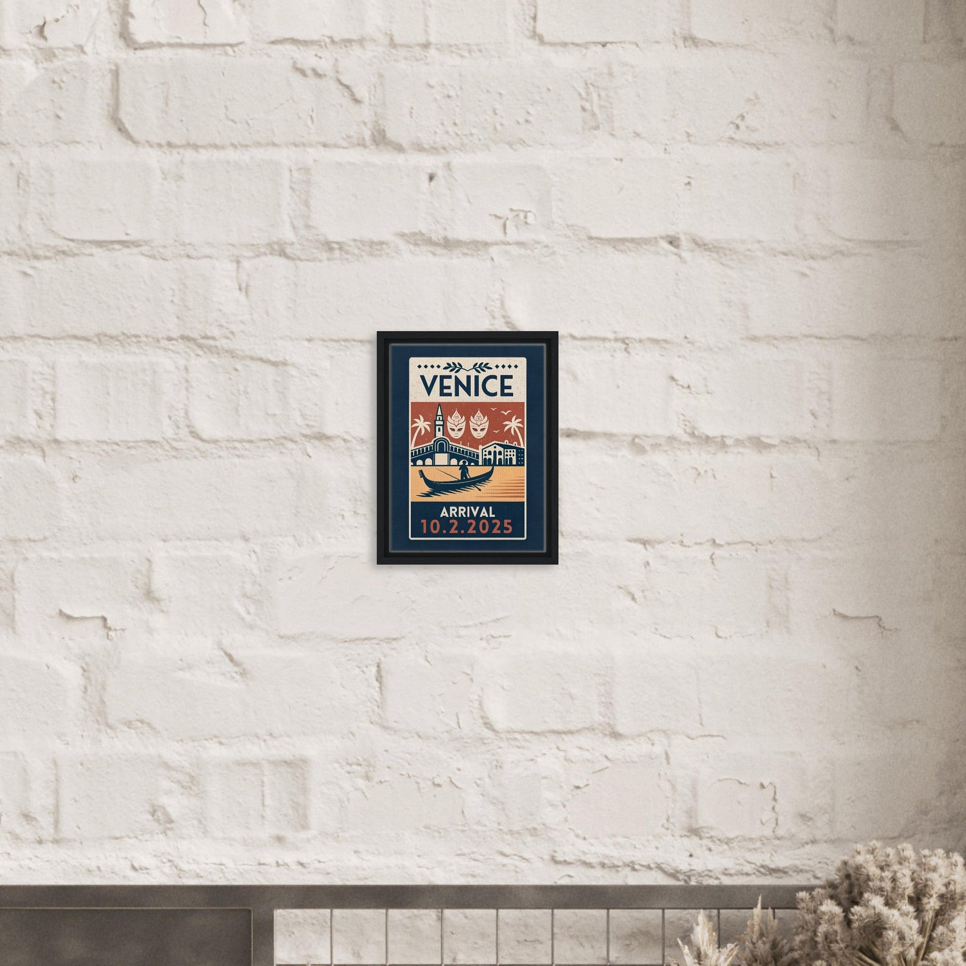 Personalized Venice Vintage Travel Poster Canvas – Framed - Out of Office Outfitters - Print Material