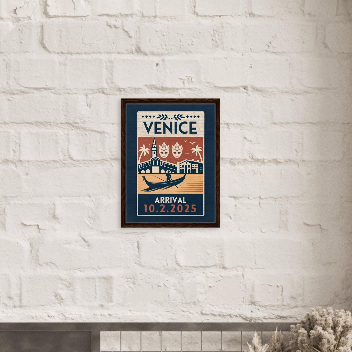 Personalized Venice Vintage Travel Poster Canvas – Framed - Out of Office Outfitters - Print Material