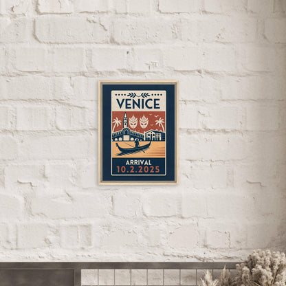 Personalized Venice Vintage Travel Poster Canvas – Framed - Out of Office Outfitters - Print Material
