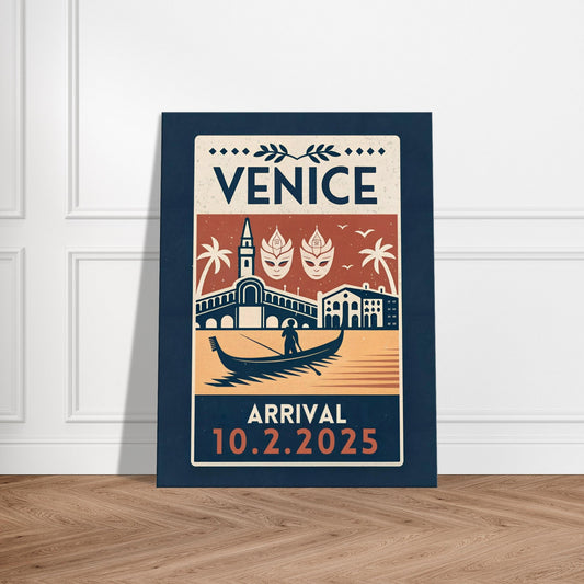 Personalized Venice Vintage Travel Poster Canvas – Unframed - Out of Office Outfitters - Print Material