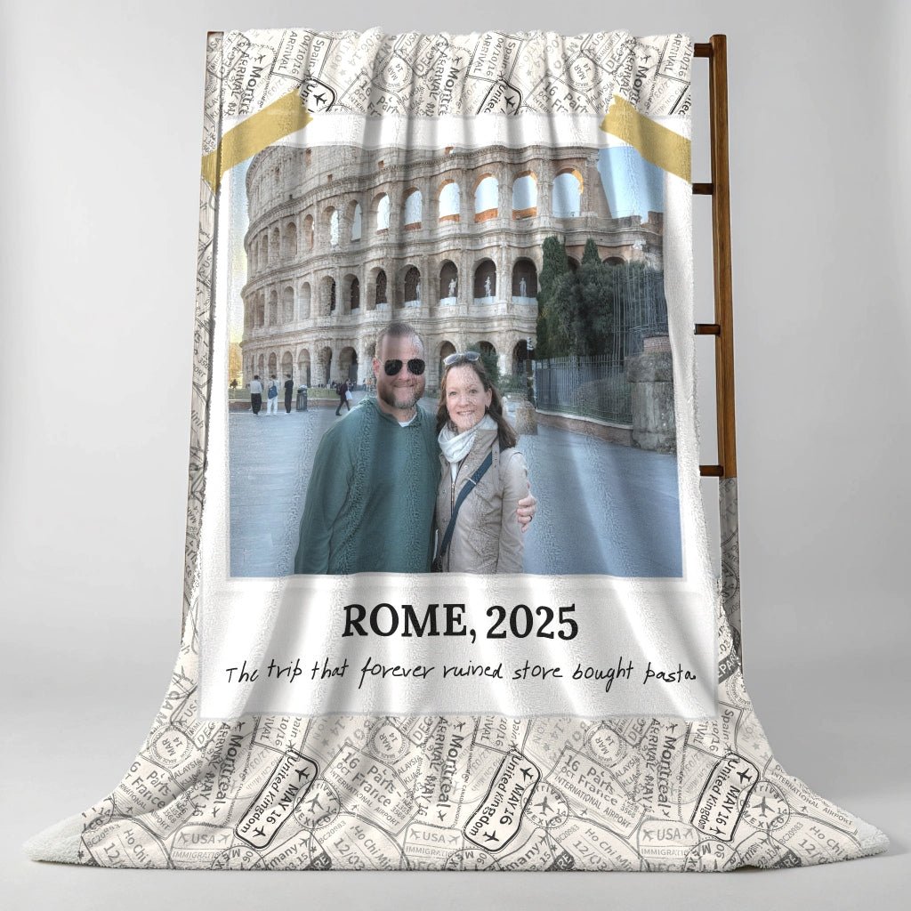 Polaroid Travel Photo Micro Memory Blanket - Warm Sherpa Travel Throw - Out of Office Outfitters - Home Decor