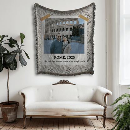 Polaroid Travel Photo Micro Memory Blanket - Woven Keepsake Travel Memory Throw - Out of Office Outfitters - Home Decor