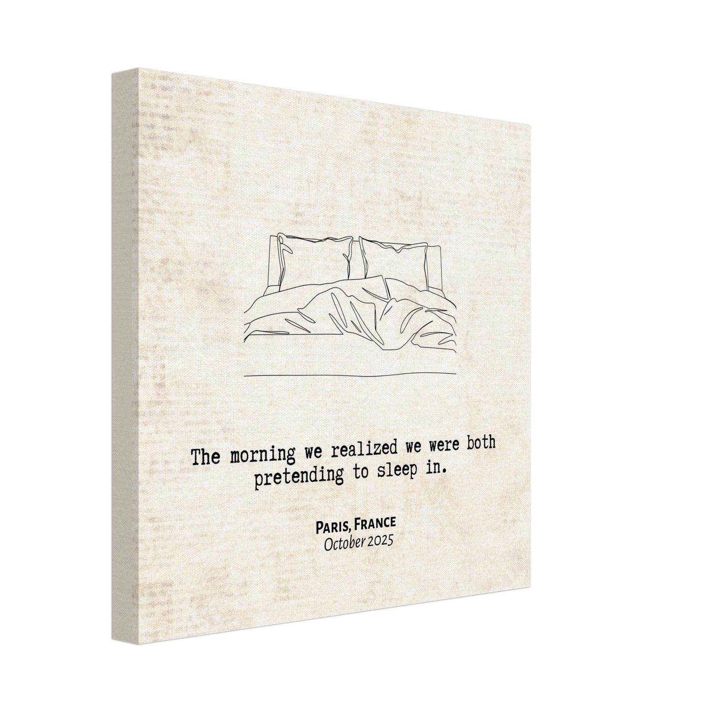 "Pretending to Sleep In" - Personalized Travel Micro Memory Canvas - Out of Office Outfitters - 
