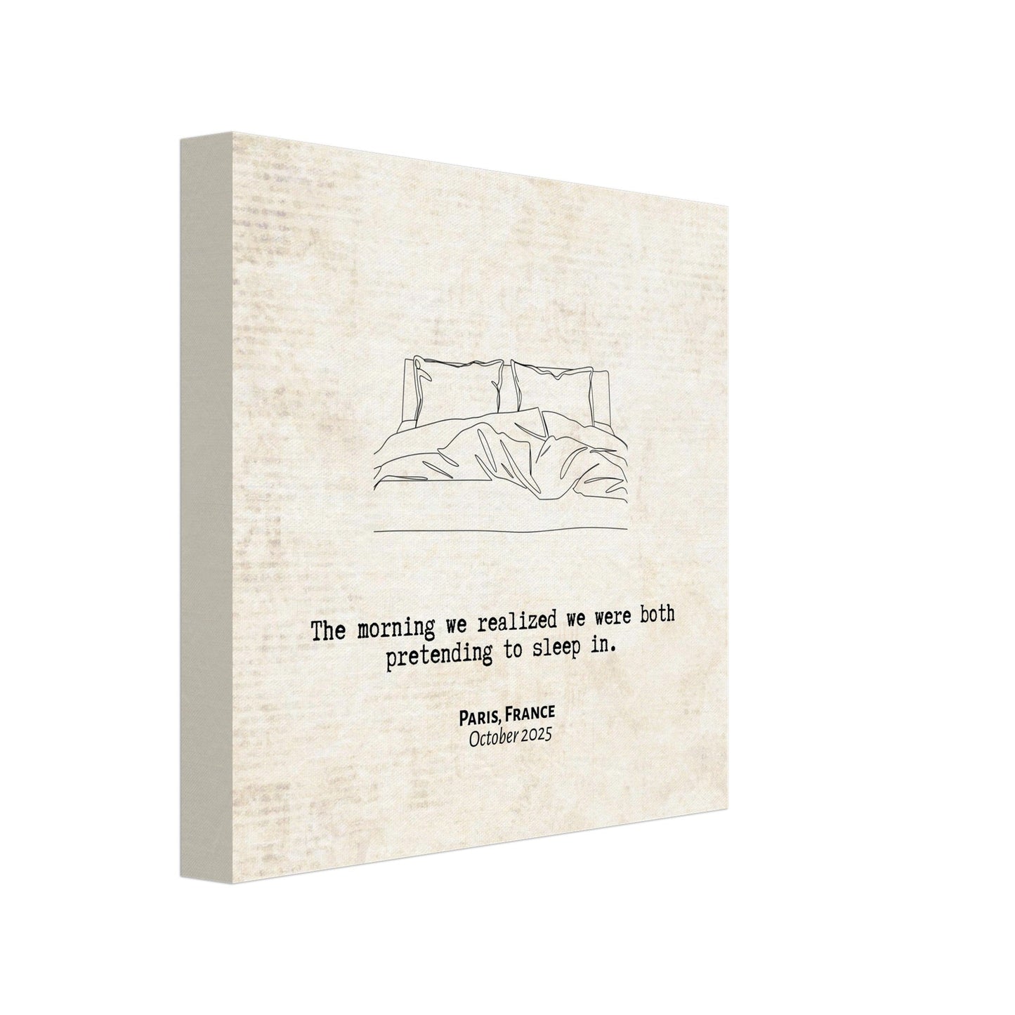 "Pretending to Sleep In" - Personalized Travel Micro Memory Canvas - Out of Office Outfitters - 